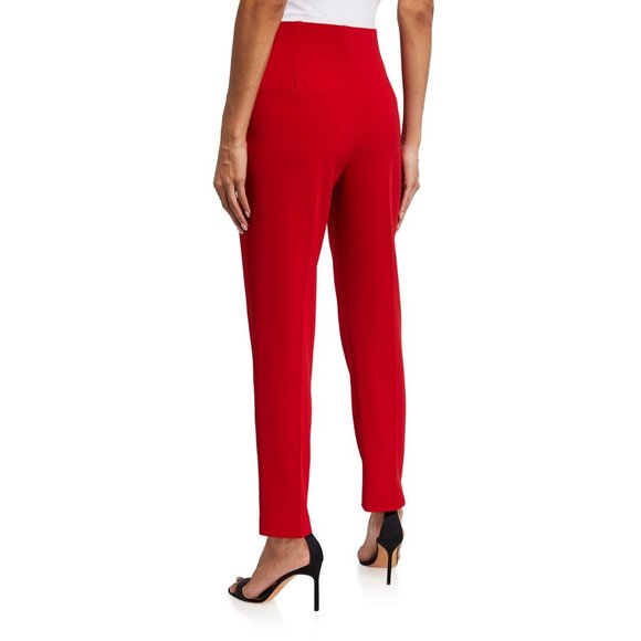 Badgley Mischka Womens Blue Stretch Crepe Fitted Pants Dress Trousers size 8 - Picture 3 of 12